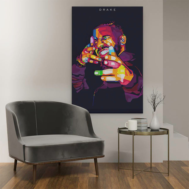 Canvas schilderij interieur Drake in Abstracte Kleuren