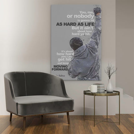 Canvas schilderij interieur Rocky Balboa Quote