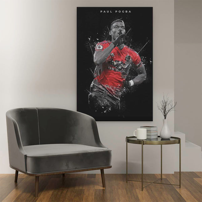 Canvas schilderij interieur Paul Pogba bij Manchester United