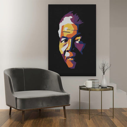 Canvas schilderij interieur Nelson Mandela in het Donker