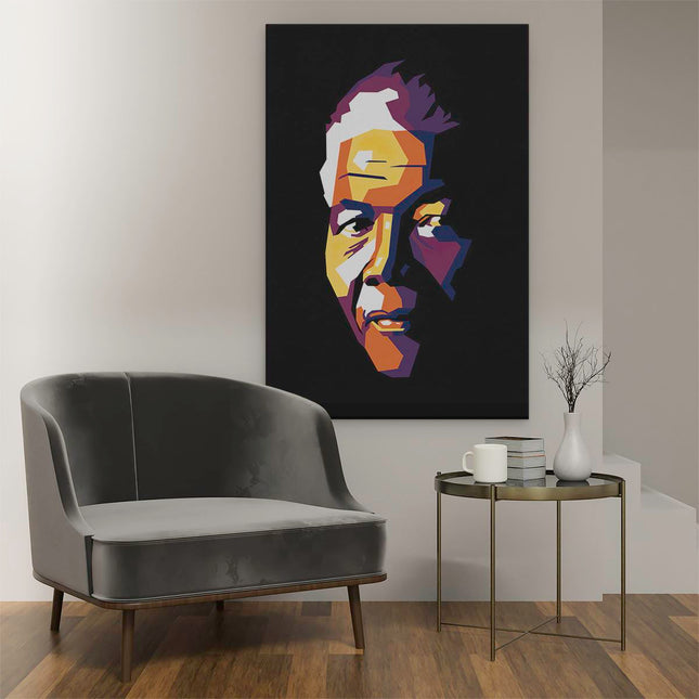 Canvas schilderij interieur Nelson Mandela in het Donker