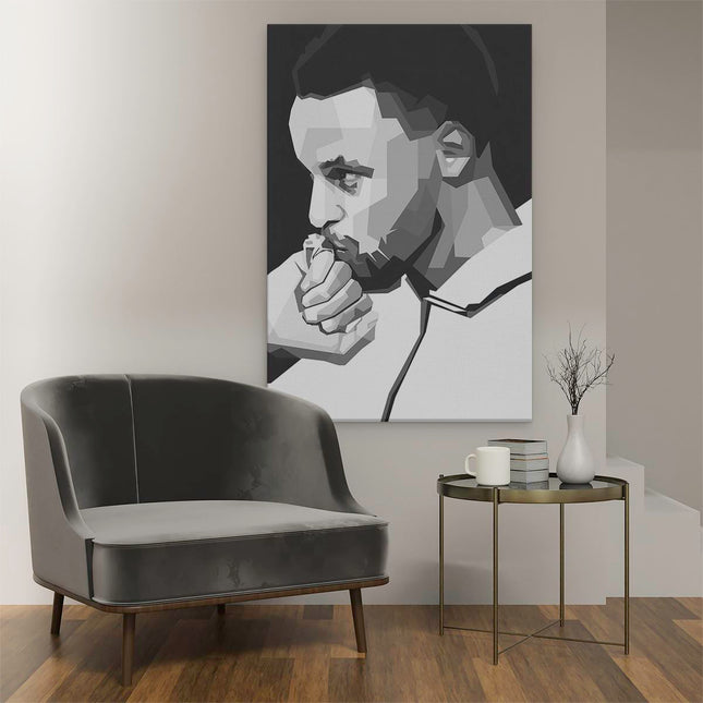 Canvas schilderij interieur Stephen Curry in het Zwart Wit