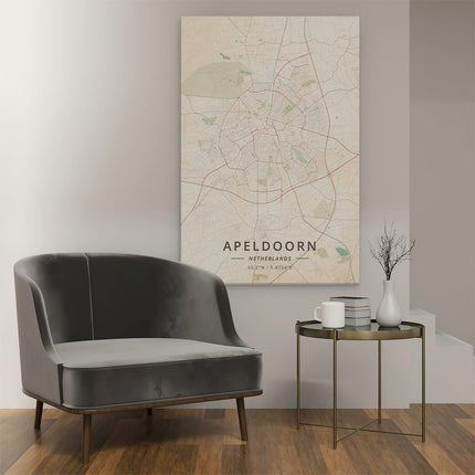 Canvas schilderij interieur Stadskaart Apeldoorn
