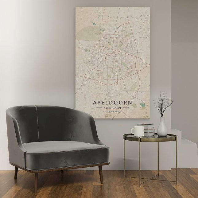 Canvas schilderij interieur Stadskaart Apeldoorn