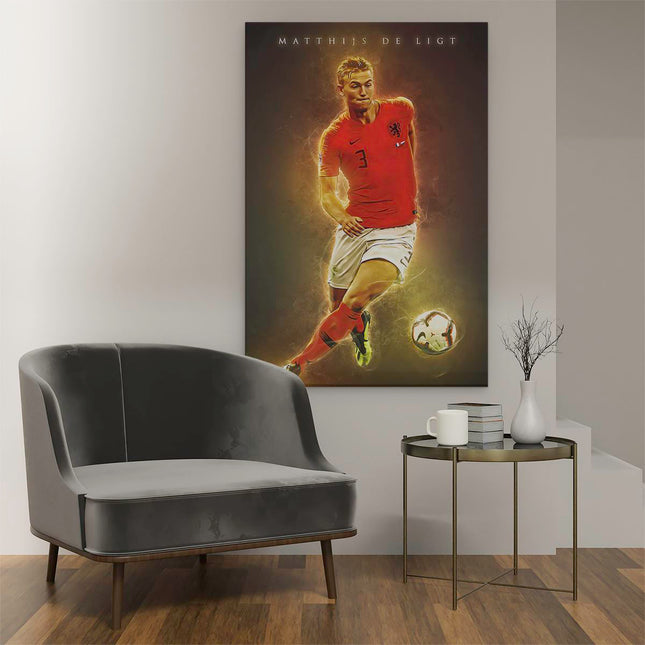 Canvas schilderij interieur Matthijs de Ligt bij het Nederlands Elftal
