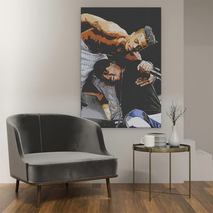 Canvas schilderij interieur XXXTentacion op het Podium