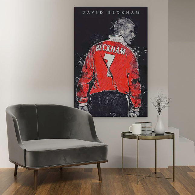 Canvas schilderij interieur David Beckham bij Manchester United