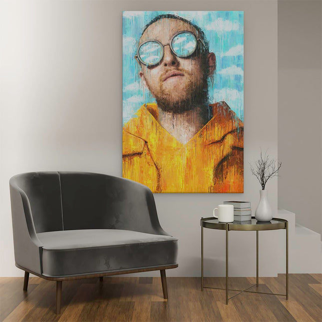 Canvas schilderij interieur Mac Miller in de Wolken Getekend