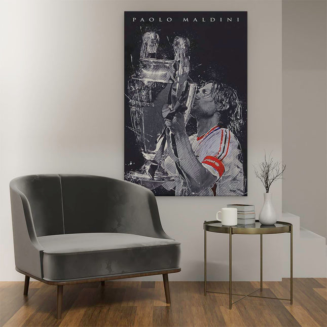 Canvas schilderij interieur Maldini bij AC Milan