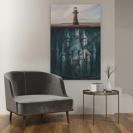 Canvas schilderij interieur Vuurtoren met Torens onder de Grond