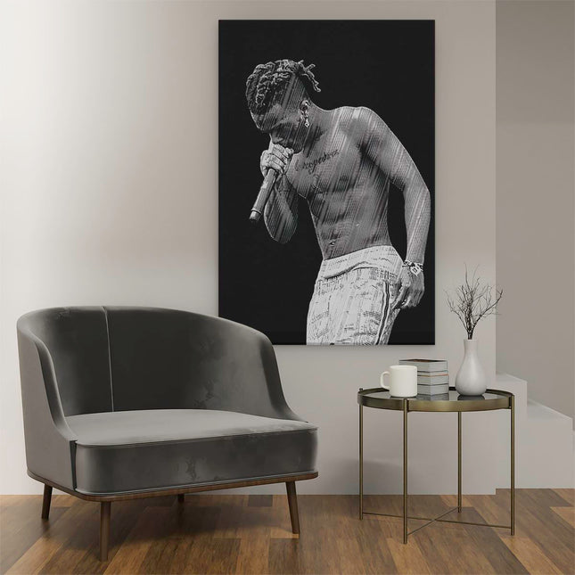 Canvas schilderij interieur XXXTentacion in het Zwart Wit