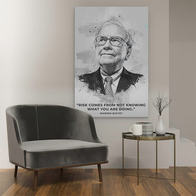 Canvas schilderij interieur Warren Buffett Quote - Motivatie