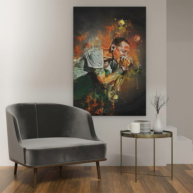 Canvas schilderij interieur Chester Bennington