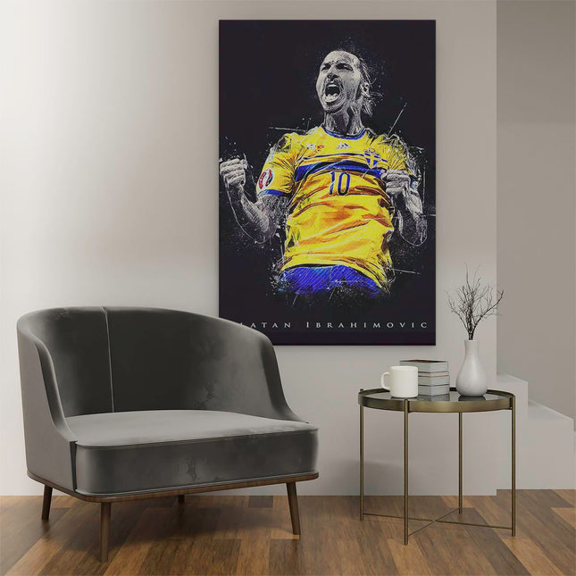 Canvas schilderij interieur Zlatan Ibrahimovic bij Zweden