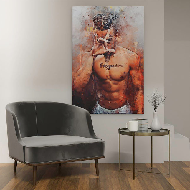 Canvas schilderij interieur XXXTentacion op Verf