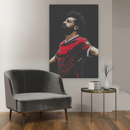 Canvas schilderij interieur Mohamed Salah bij Liverpool