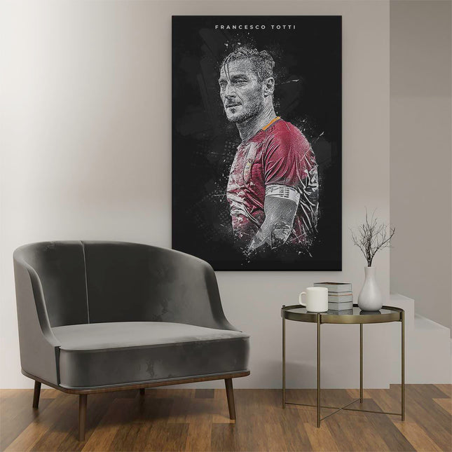 Canvas schilderij interieur Fransesco Totti bij AS Roma