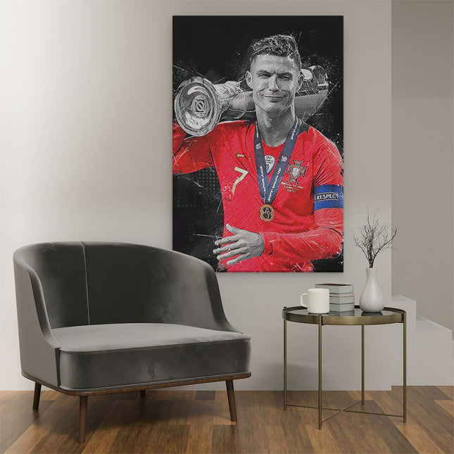 Canvas schilderij interieur Cristiano Ronaldo bij Portugal