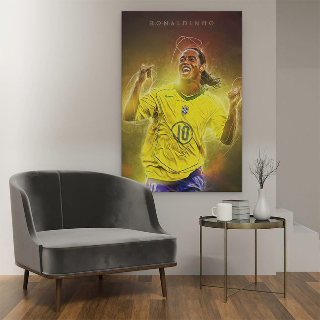 Canvas schilderij interieur Ronaldinho bij Brazilië