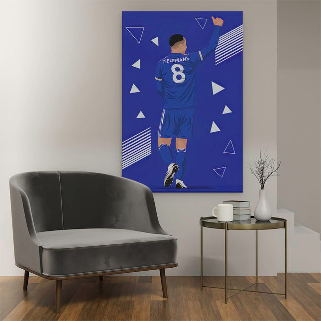Canvas schilderij interieur Youri Tielemans bij Leicester City