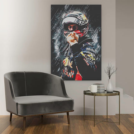 Canvas schilderij interieur Max Verstappen Juicht