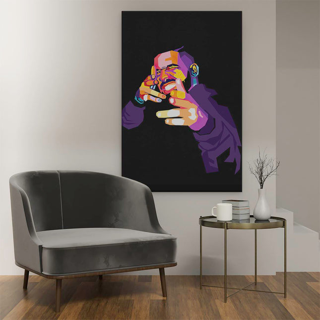 Canvas schilderij interieur Drake in Abstracte Kleuren