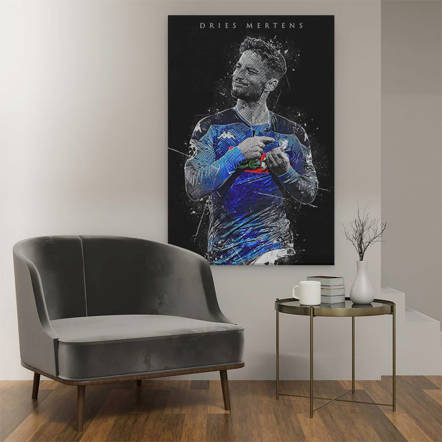 Canvas schilderij interieur Dries Mertens bij Napoli