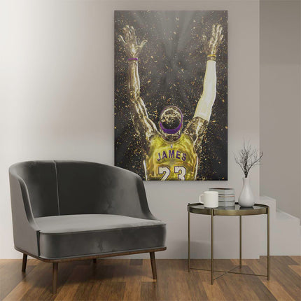 Canvas schilderij interieur Basketballer LeBron James Nummer 23