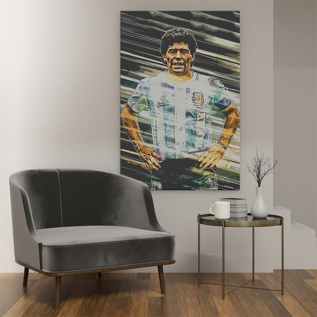Canvas schilderij interieur Diego Maradona bij Argentinië