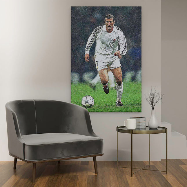 Canvas schilderij interieur Zinédine Zidane bij Real Madrid