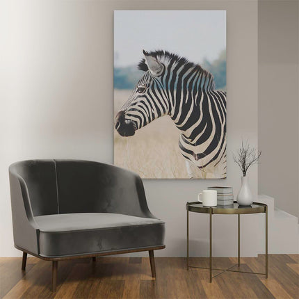 Canvas schilderij interieur Zebra met Doorzichtige Strepen