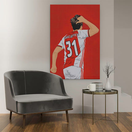Canvas schilderij interieur Nicolás Tagliafico bij Ajax 