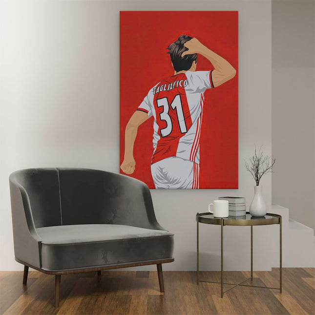Canvas schilderij interieur Nicolás Tagliafico bij Ajax 