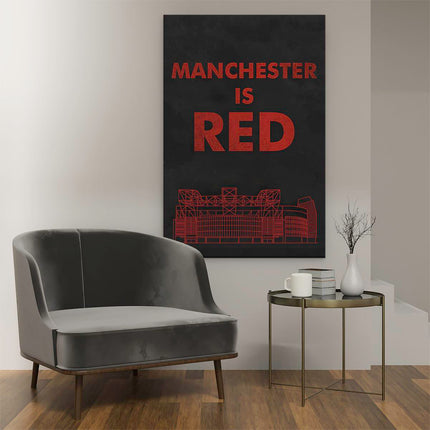 Canvas schilderij interieur Manchester is RED - Manchester United
