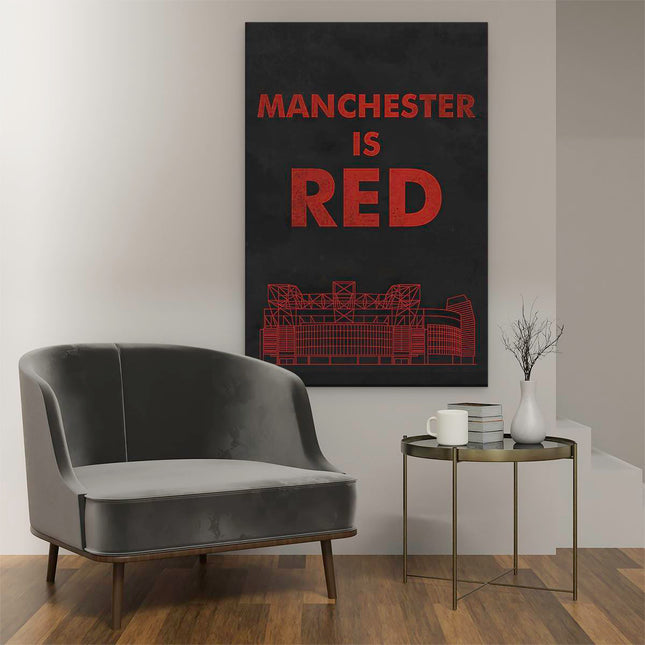 Canvas schilderij interieur Manchester is RED - Manchester United
