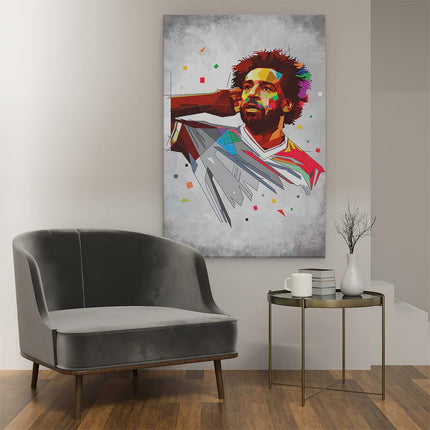 Canvas schilderij interieur Mohammed Salah in Geometrische Stijl