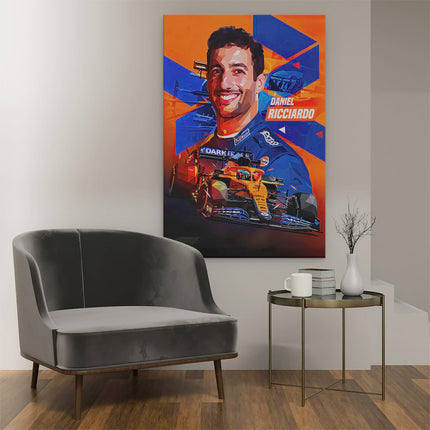 Canvas schilderij interieur Formule 1 Coureur Daniel Ricciardo 