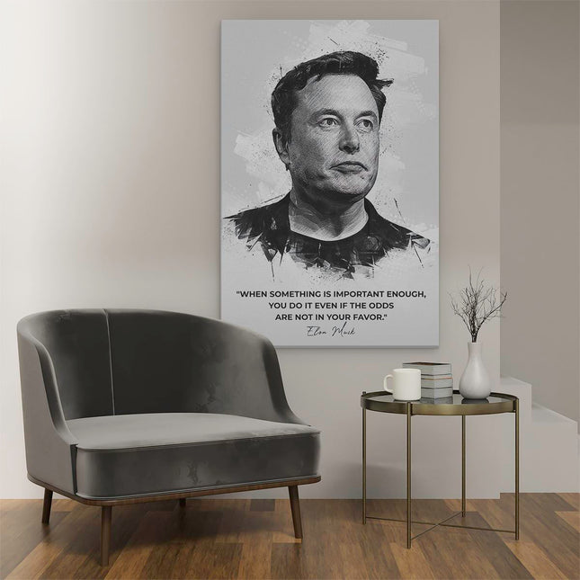 Canvas schilderij interieur Elon Musk Inspiratie Quote