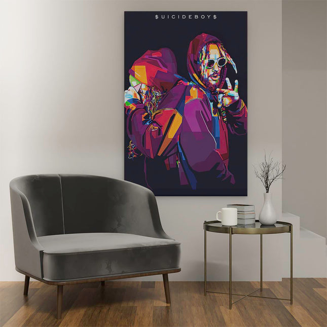 Canvas schilderij interieur $uicideboy$ in Abstract