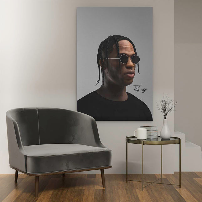 Canvas schilderij interieur Travis Scott