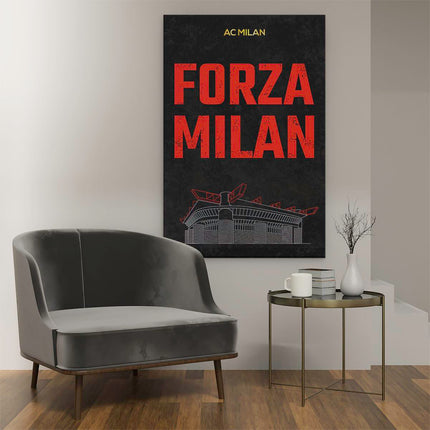 Canvas schilderij interieur AC Milan Forza Milan 
