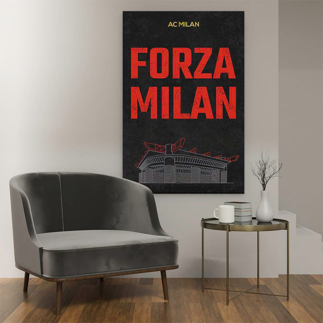 Canvas schilderij interieur AC Milan Forza Milan 