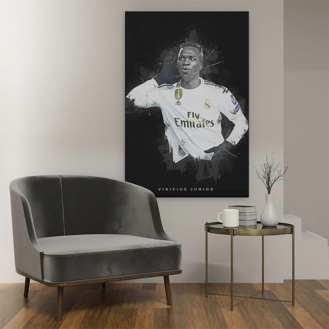 Canvas schilderij interieur Vinicius Junior bij Real Madrid