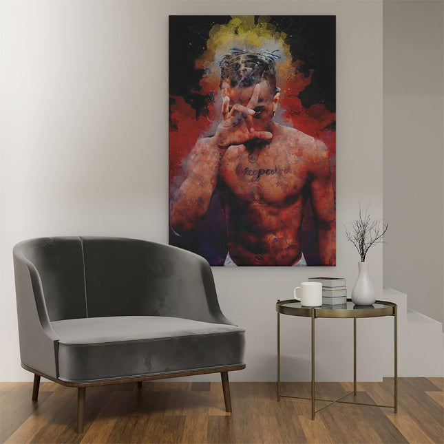 Canvas schilderij interieur XXXTentacion op Verf