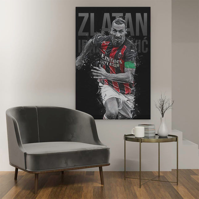 Canvas schilderij interieur Zlatan Ibrahimovic bij AC Milan