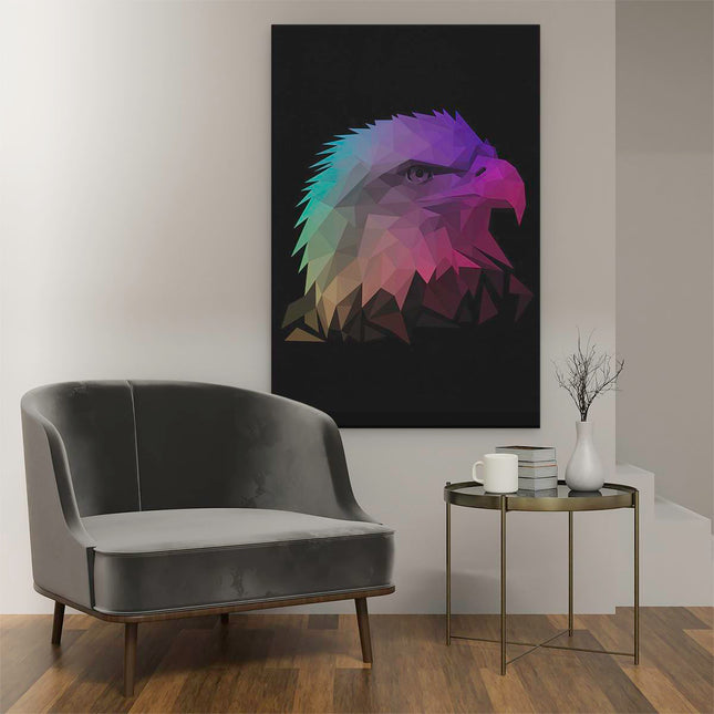 Canvas schilderij interieur Kleurrijke Arend Vogel - Abstract