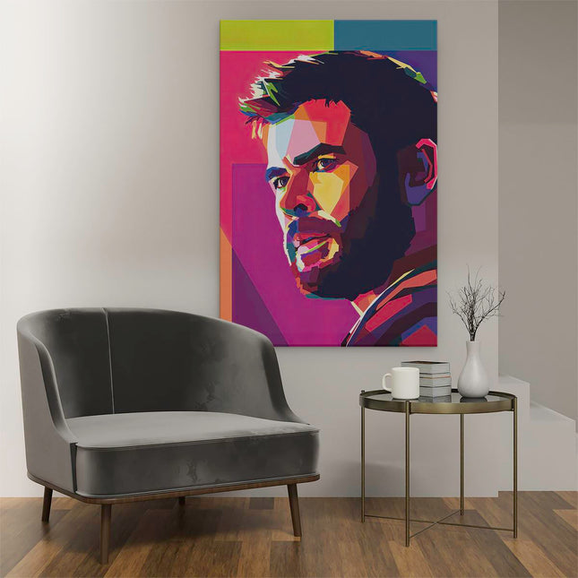 Canvas schilderij interieur Acteur Chris Hemsworth - Abstract