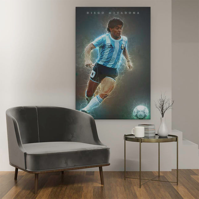 Canvas schilderij interieur Diego Maradona bij Argentinië