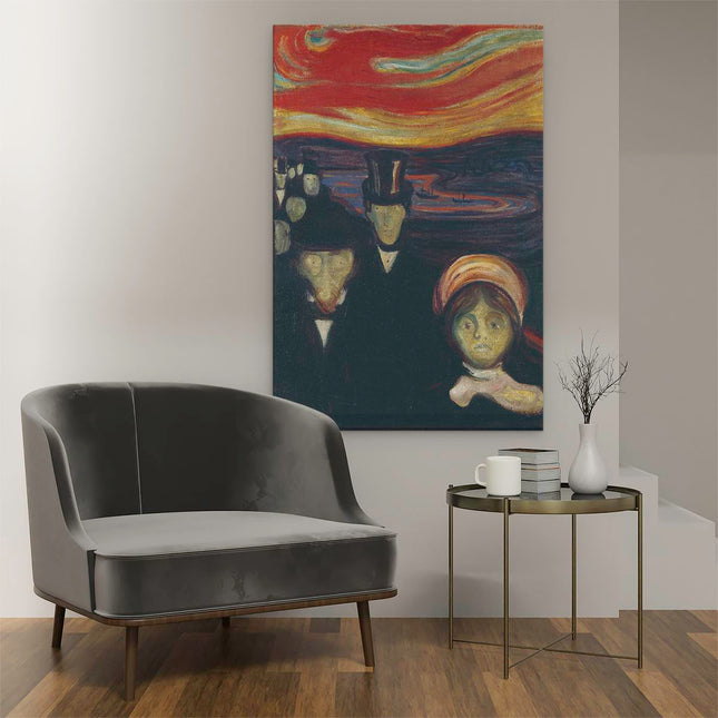 Canvas schilderij interieur Angst - Edvard Munch