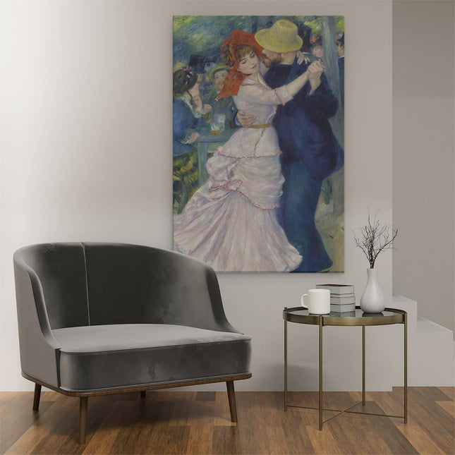 Canvas schilderij interieur Dans in Bougival - Pierre-Auguste Renoir